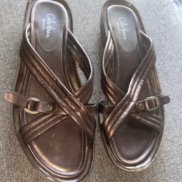 Cole Haan G Series Brown Wedge Slide Sandals Women Size 8B 
p2 - Picture 1 of 6